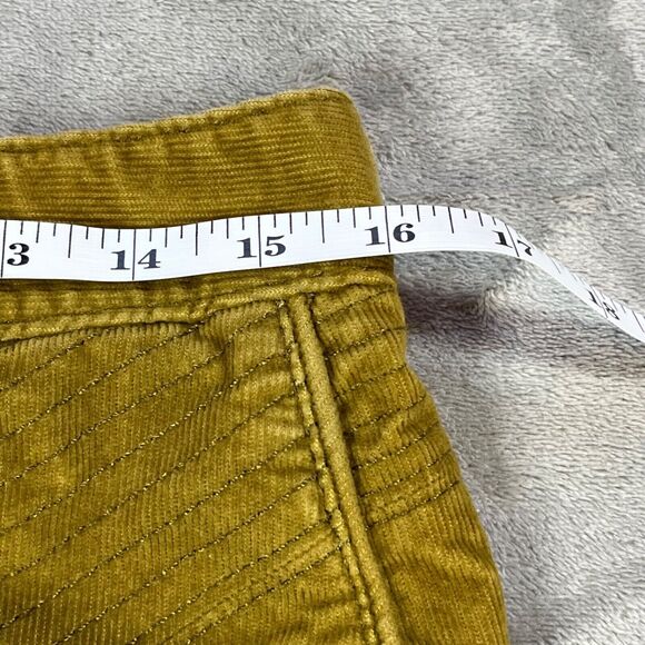 Athleta‎ Women's Mini Skirt Size 4 Mustard Yellow Corduroy5-Pocket Casual Cotton - Picture 9 of 13